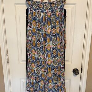 Cristian Siriano smocked waist. Colorful Patterned Women's Palazzo pants. XL.